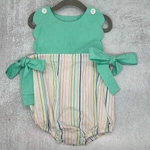 EUC Sage &Lilly Summer Bubble Sunsuit with Tropical Stripes Size 18 Months